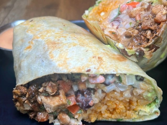 BOGO Jerk Chicken Burrito.